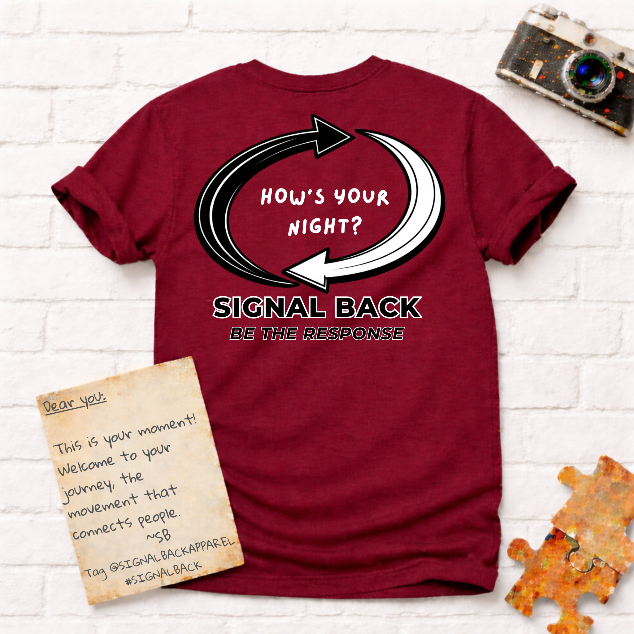 "How's your night?" Signal Back Tee