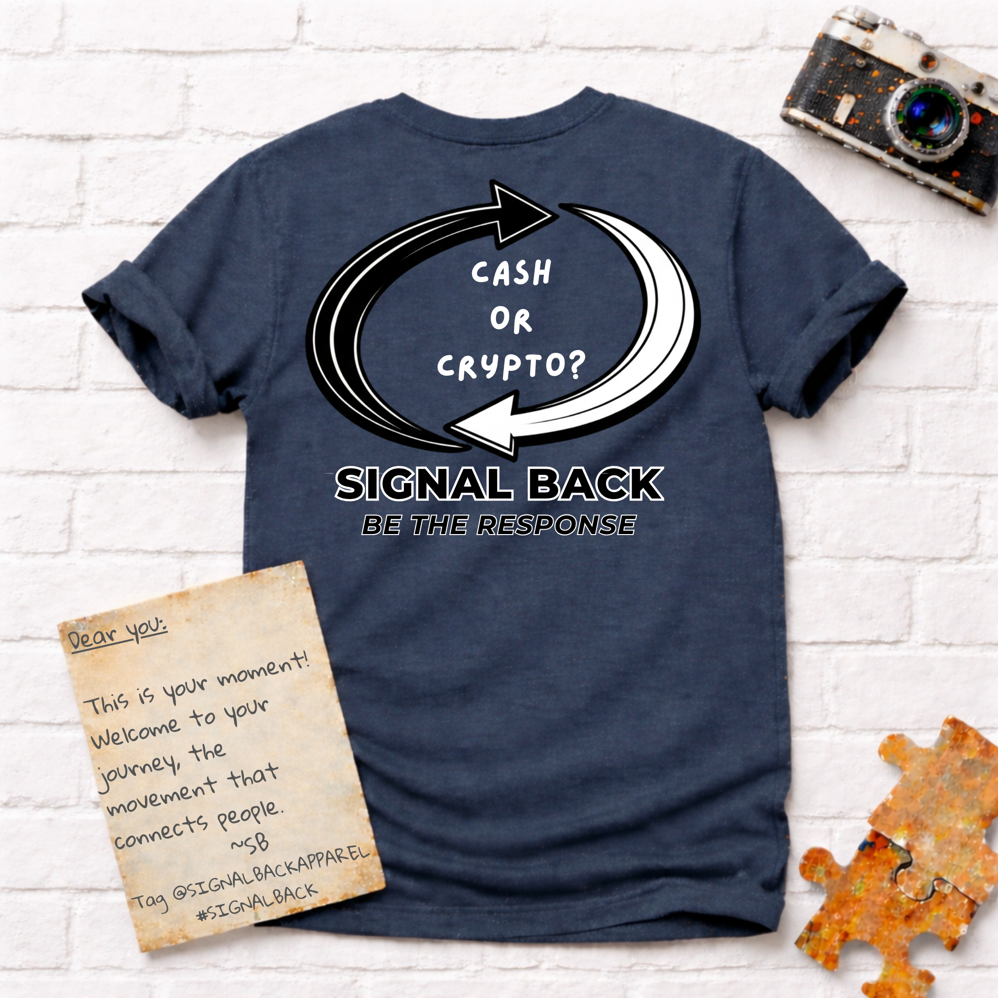 "Cash or Crypto?" Signal Back Tee