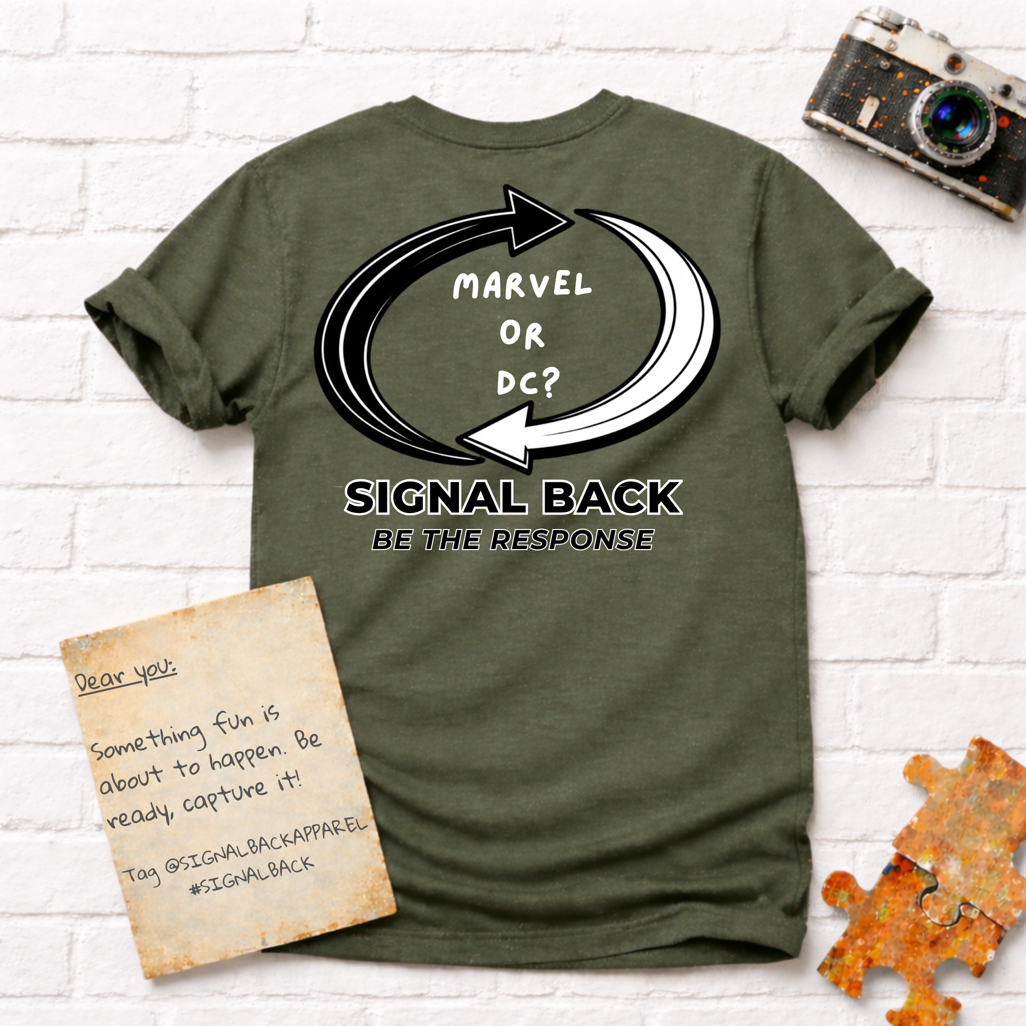 "Marvel or DC?" Signal Back Tee