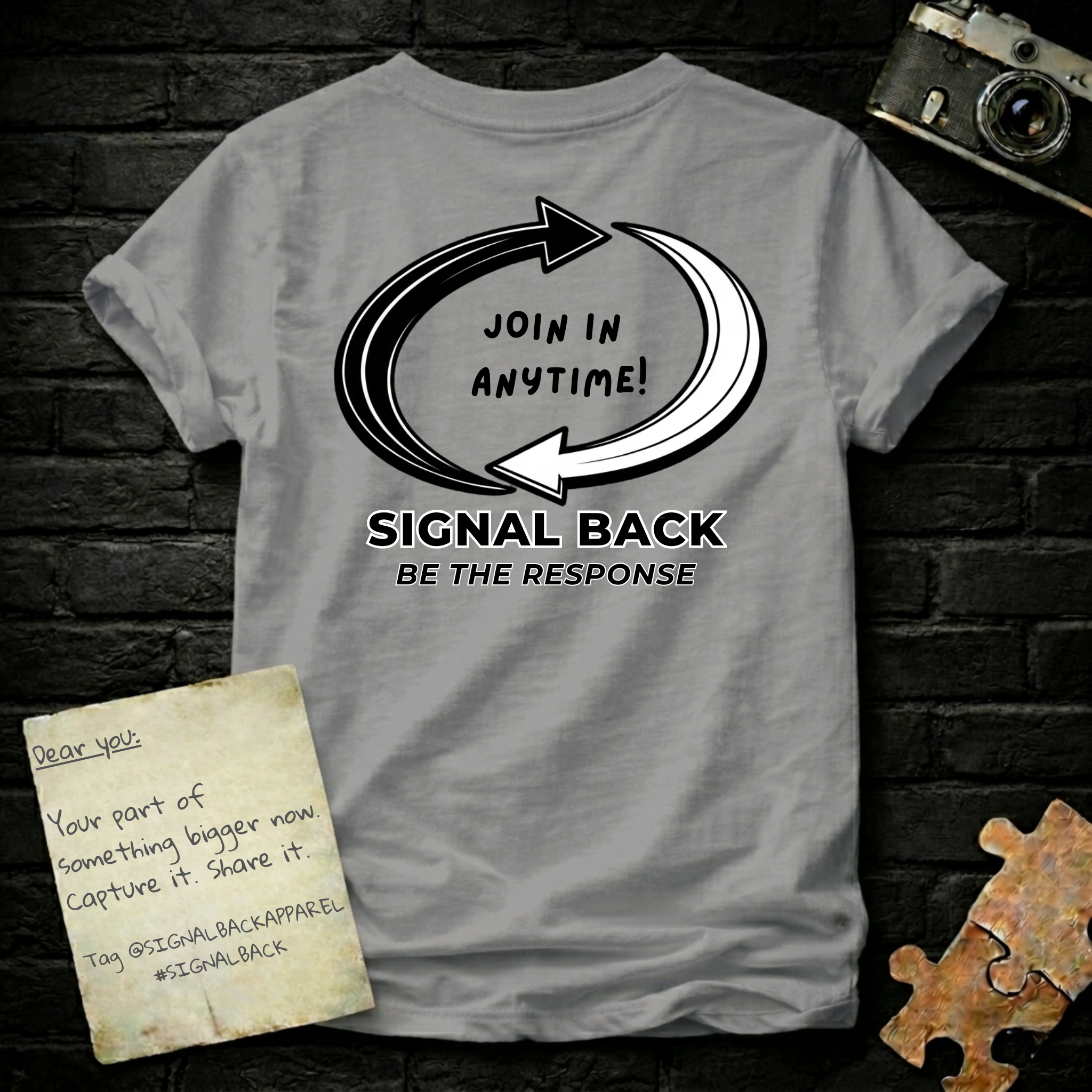 "Join in anytime!" Signal Back Tee