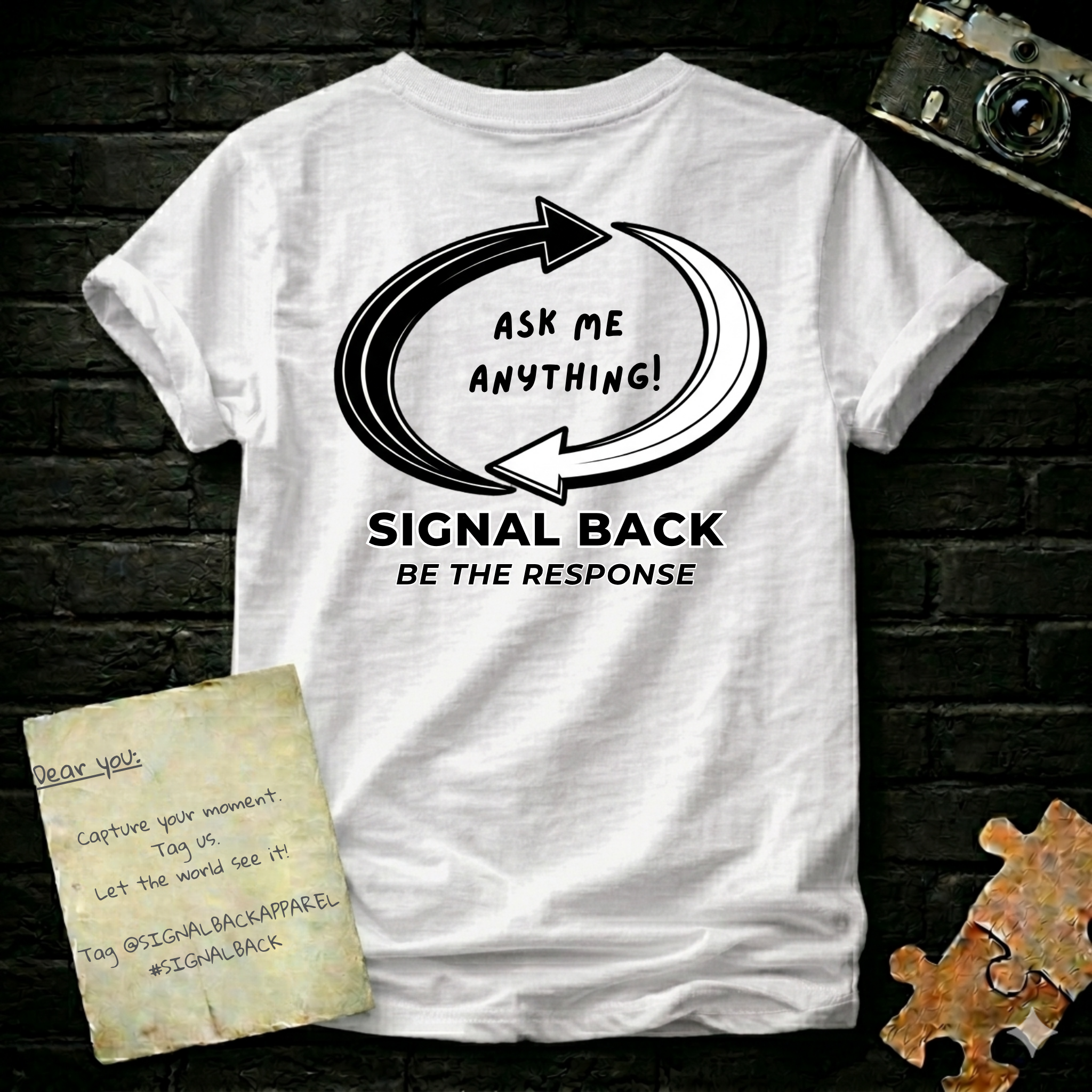 "Ask me anything " Signal Back Tee